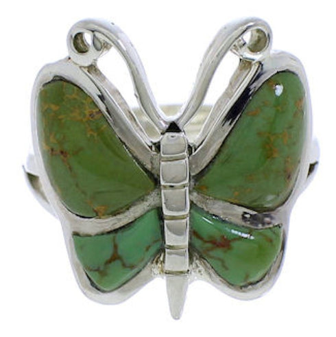 Authentic Sterling Silver And Turquoise Ring Size 6-1/4 UX33038